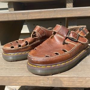vintage dr marten brown leather sandals